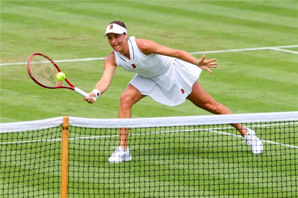 Nur zwei Tage nach dem Finale von Eastbourne war Tatjana Maria in Wimbledon im Einsatz.Frank Molter/dpa