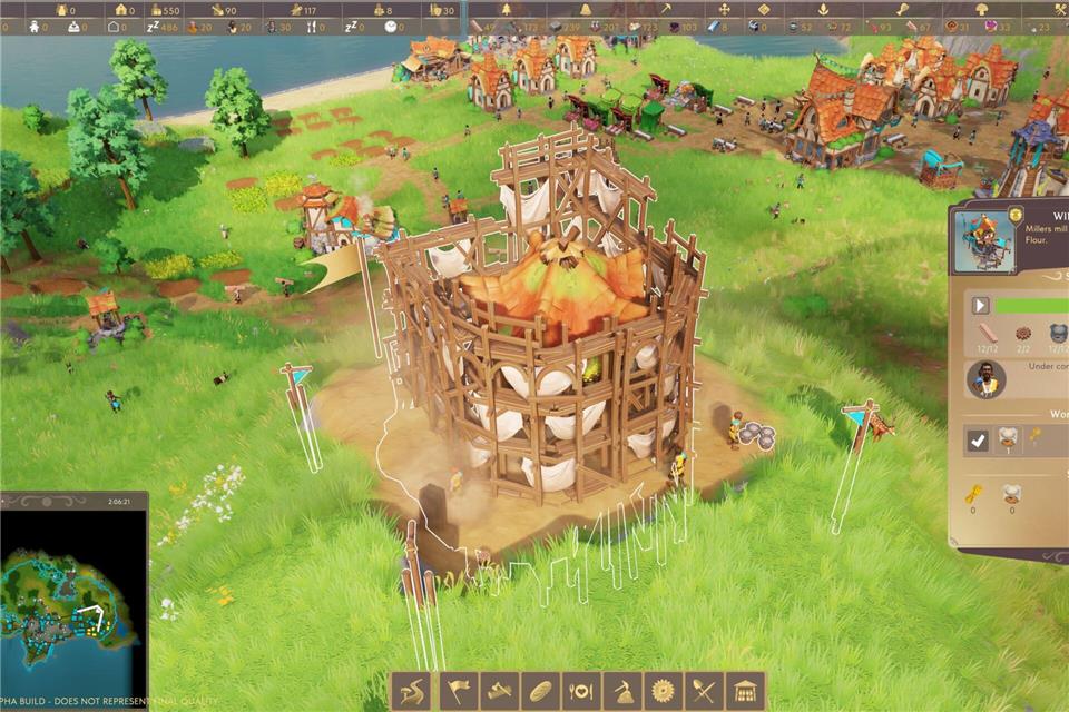 Ohne geht’s nicht: Diese Windmühle in „Pioneers of Pagonia“ ist zum Glück fast fertig gebaut.-/Envision Entertainment/dpa-tmn