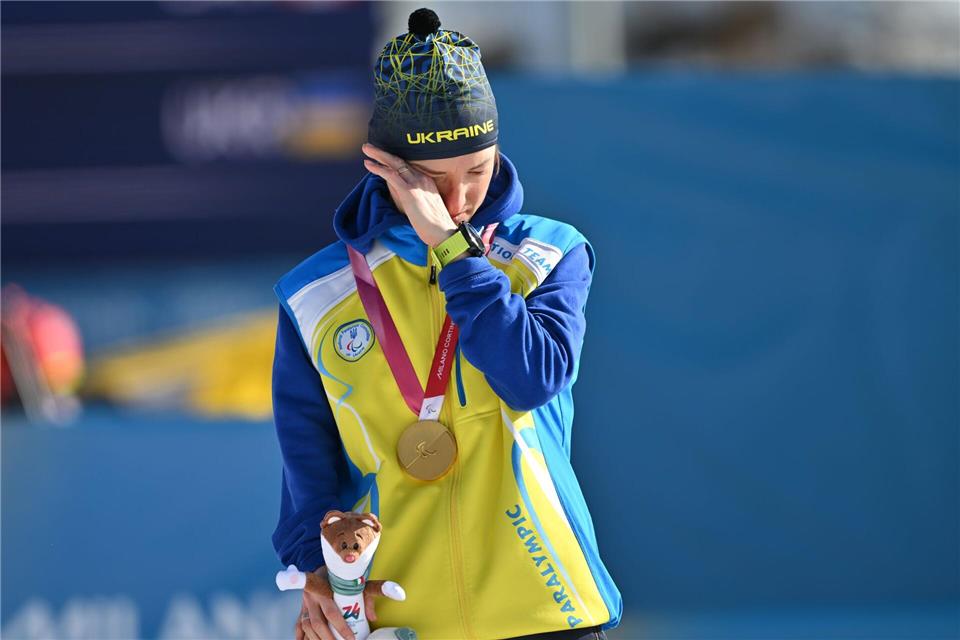 Oleksandra Kononowa gewann Gold im Biathlon.Martin Schutt/dpa