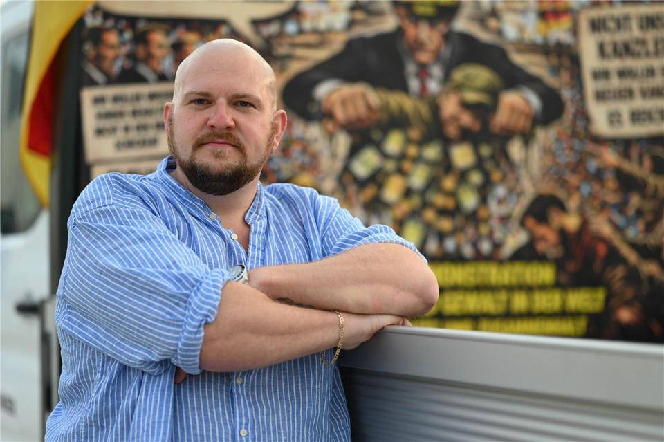 Organisator Sebastian Bormann ist unzufrieden mit der Politik der Bundesregierung. Lars Penning/dpa