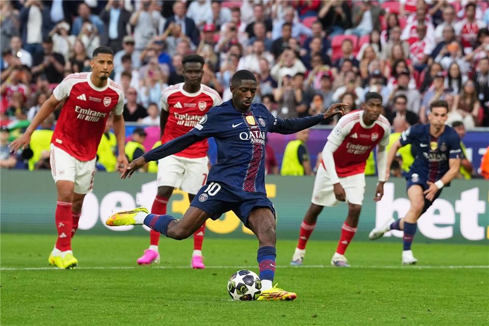 Ousmane Dembele sorgt für den Ausgleich. Andreea Alexandru/AP/dpa