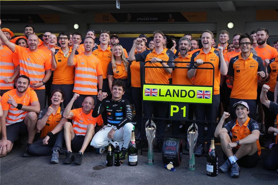 P1 für Platz eins - wird das am Ende auch der Rang für Lando Norris in der WM sein?Fernando Llano/AP/dpa
