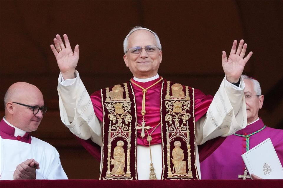Papst Leo XIV. am Tag seiner Wahl. (Archivbild)Alessandra Tarantino/AP/dpa