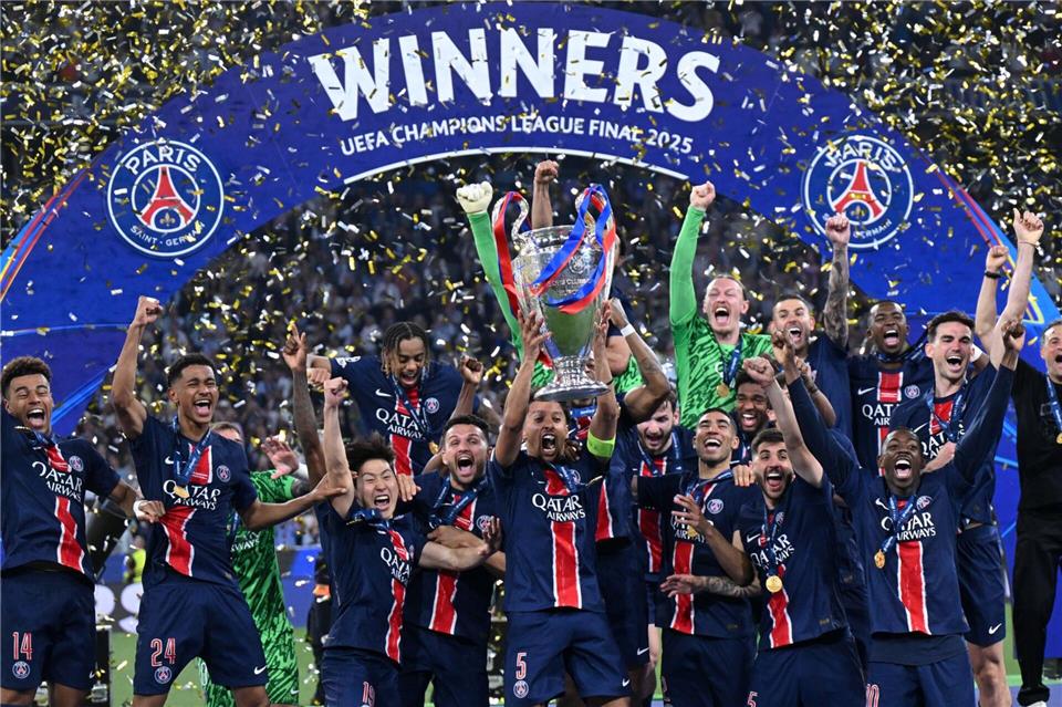 Paris Saint-Germain gewann in der vergangenen Saison den Titel in der Champions League. (Archivbild)Robert Michael/dpa