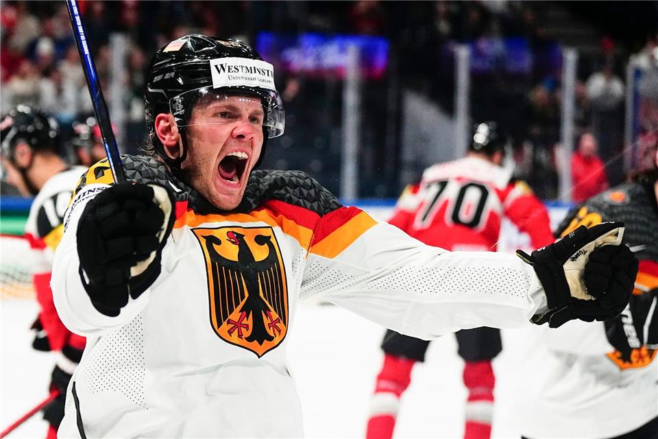 Parker Tuomie wurde 2023 mit Deutschland Vize-Weltmeister (Archivbild). Pavel Golovkin/AP/dpa