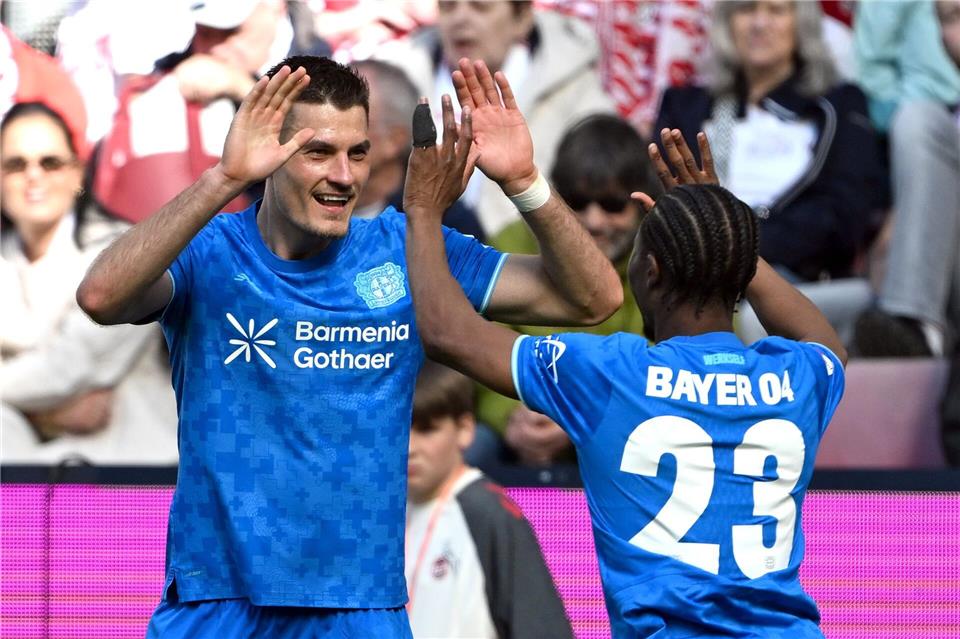 Patrik Schick jubelt über sein Tor zum 2:0. Federico Gambarini/dpa