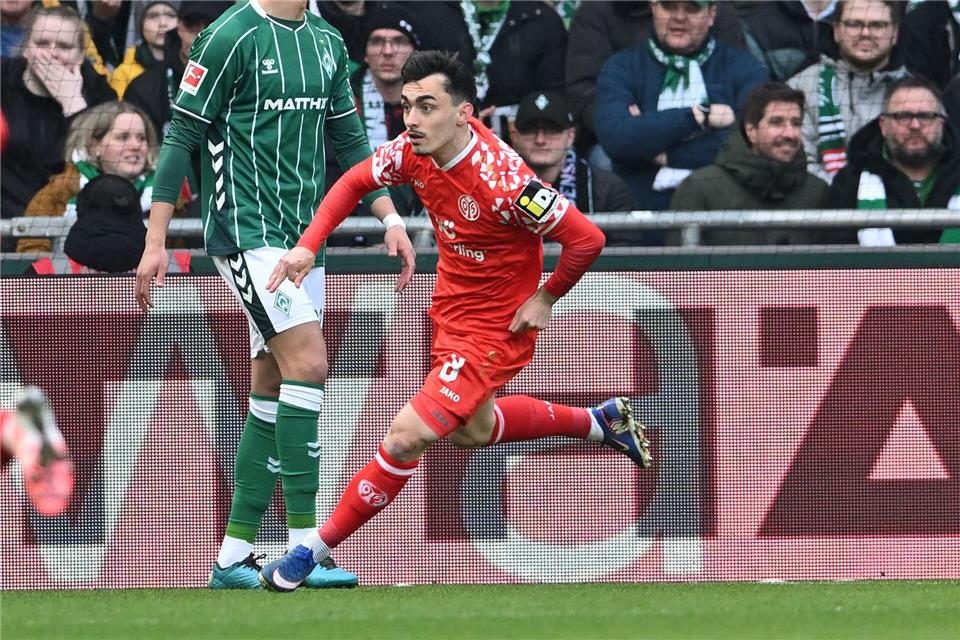 Paul Nebel brachte Mainz in Bremen früh in Führung.Carmen Jaspersen/dpa