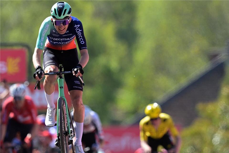 Paul Seixas bei seinem Sieg beim Flèche Wallonne. (Archivbild)David Pintens/Belga/dpa