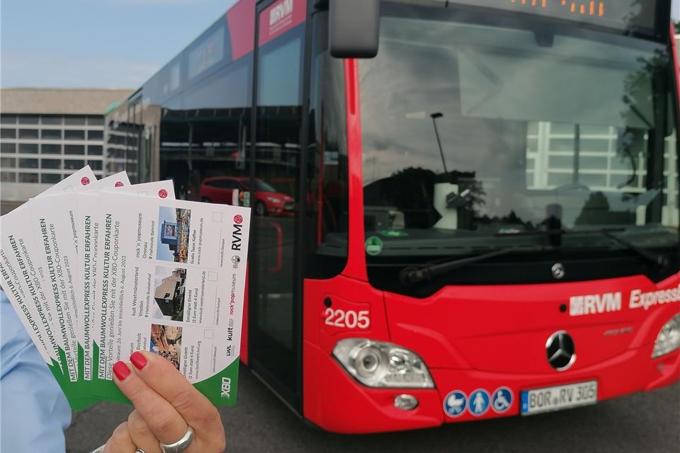 Museumsrabatt auf Linie X80 Per Coupon bietet der Regionalverkehr Münsterland im Baumwoll-Express X 80 verbilligte Angebote für drei Kultureinrichtungen an.