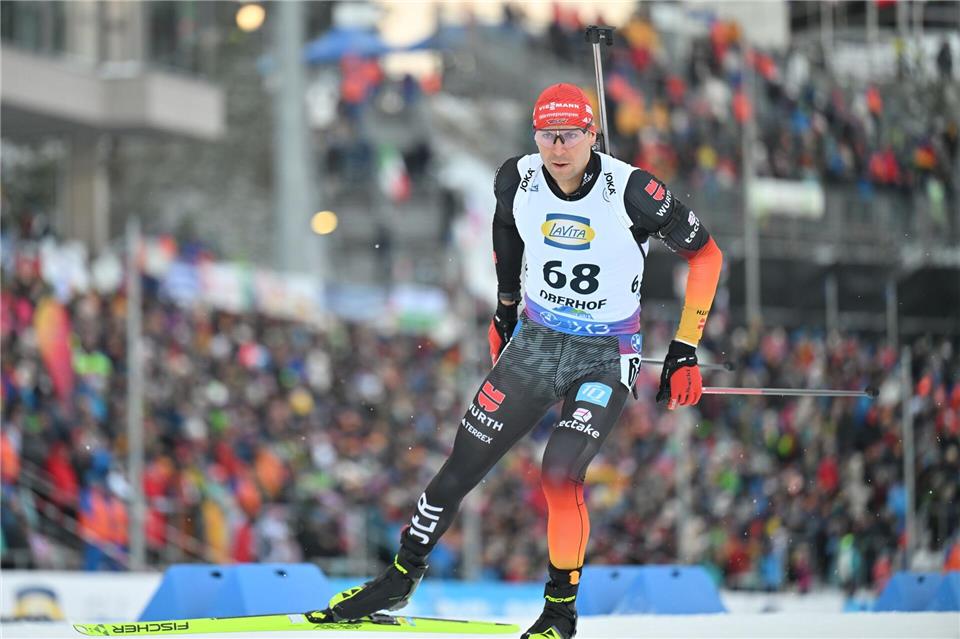 Philipp Nawrath wird in der Verfolgung bester Deutscher.Martin Schutt/dpa