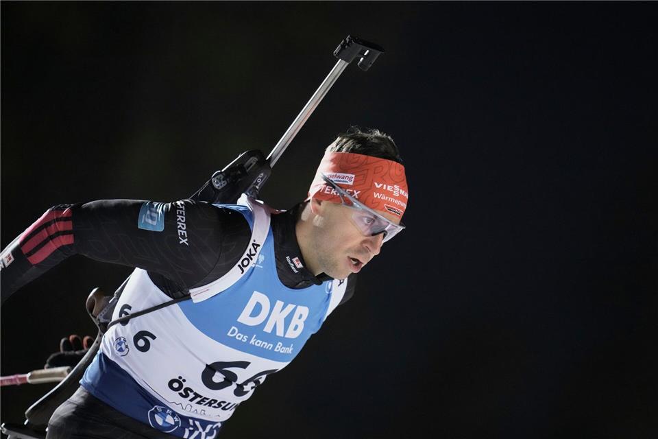 Philipp Nawrath wurde bester Deutscher in der Verfolgung.Björn Larsson Rosvall/TT News Agency/AP/dpa