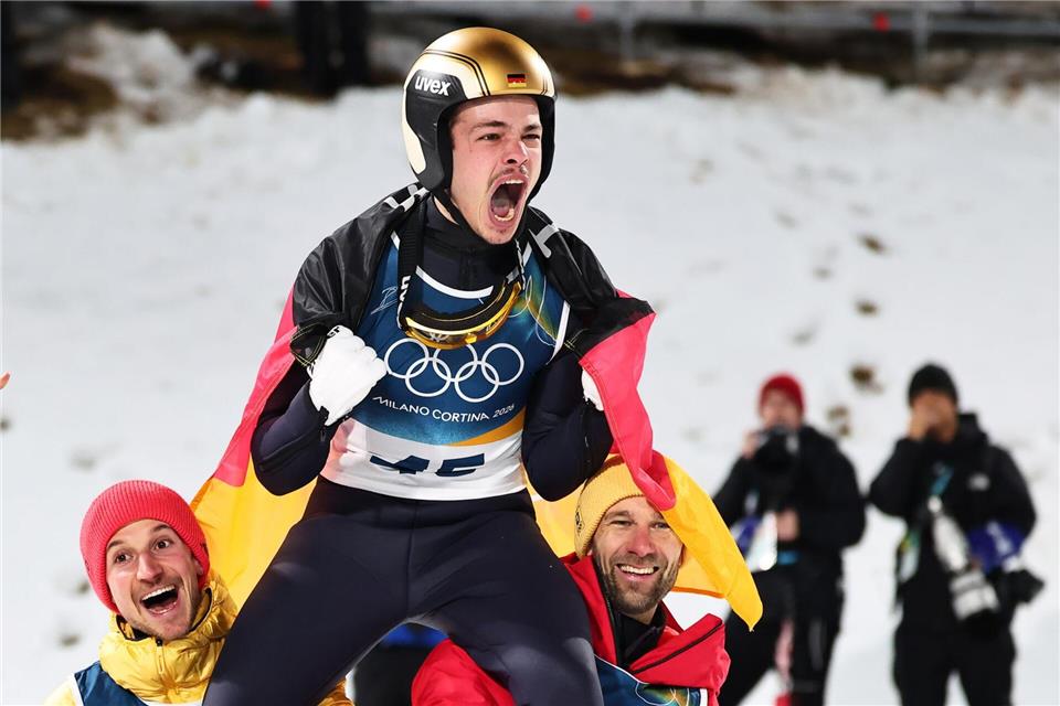 Philipp Raimund bejubelt seinen sensationellen Erfolg.Daniel Karmann/dpa