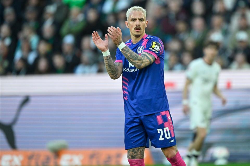 Phillip Tietz erzielte das erste Mainzer Tor im Testspiel gegen Kaiserslautern. (Archivbild)Ulrich Hufnagel/dpa