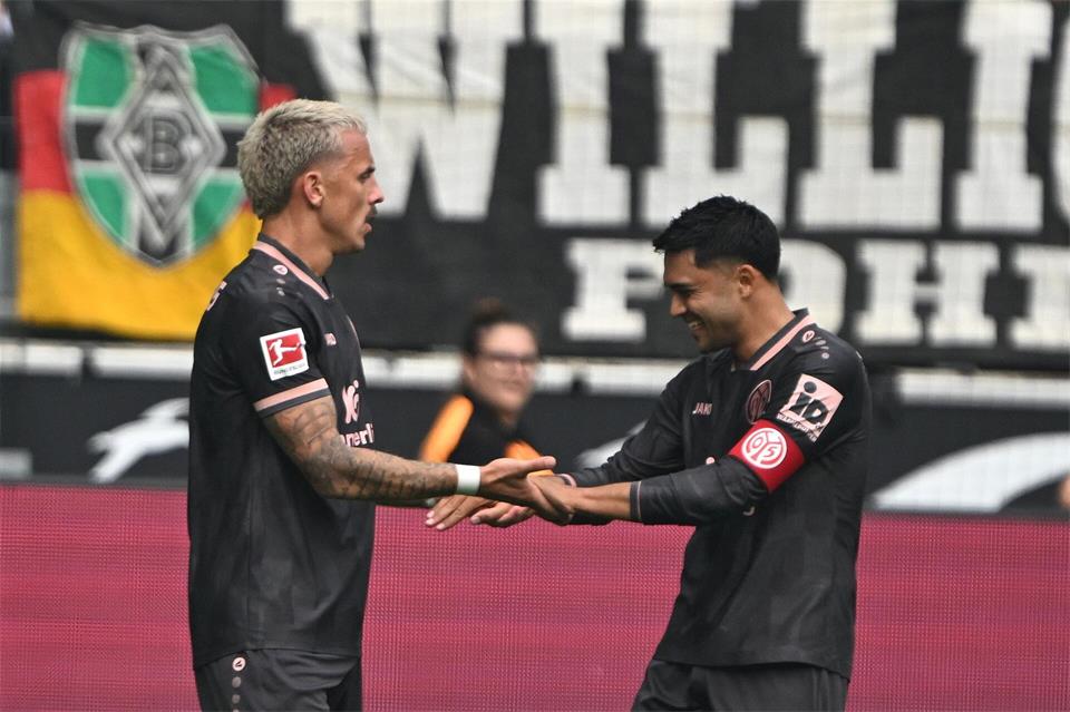 Phillip Tietz (l. und Nadiem Amiri: Torjubel gegen Werder? (Archivbild)Federico Gambarini/dpa