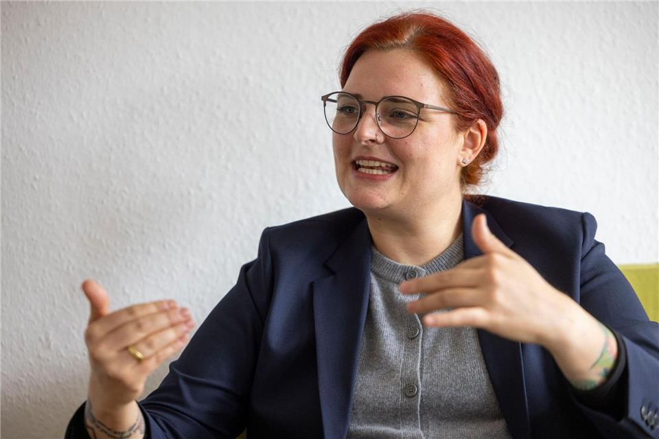 Pia Schellhammer, parlamentarische Geschäftsführerin der Grünen-Fraktion, hat die Hoffnung, dass aus einer nötigen Kommunalreform auch eine positive Zukunftsidee entstehen kann. (Archivbild)Helmut Fricke/dpa