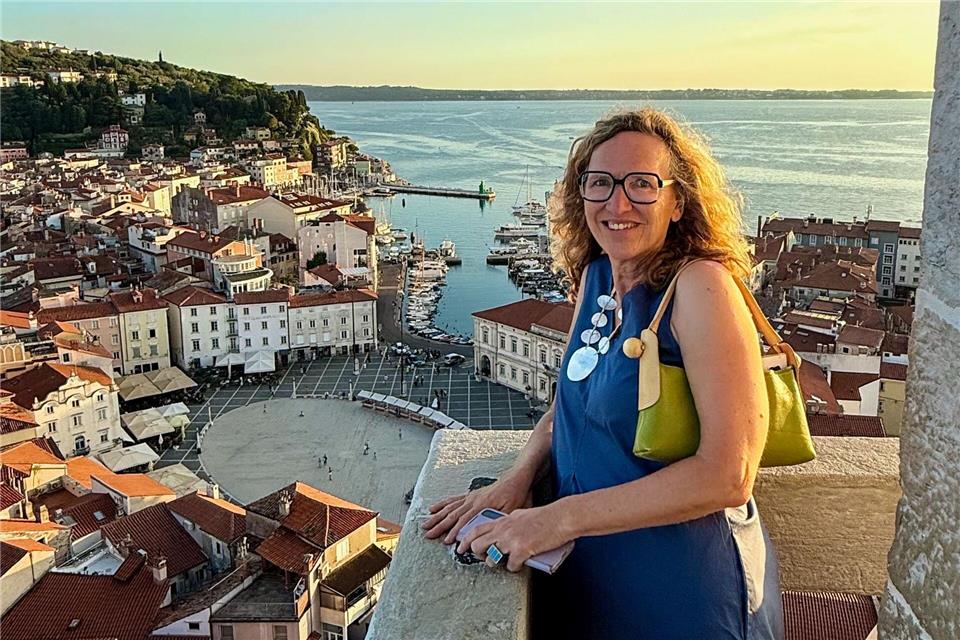 „Piran ist die schönste Stadt an der slowenischen Küste“, sagt Stadtführerin Ljudmila Sinkovič. Hier auf dem Glockenturm.Wolfgang Stelljes/dpa-tmn