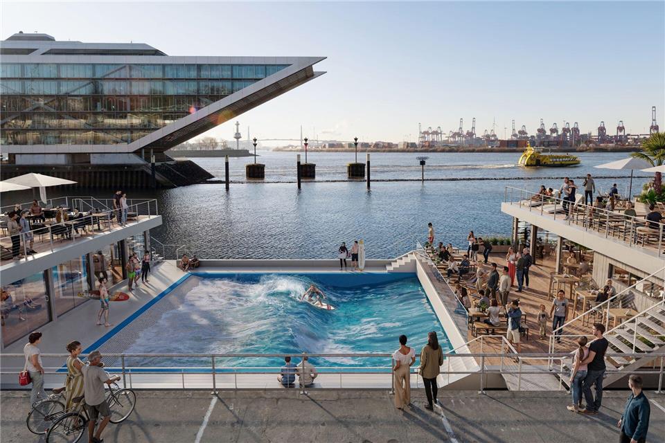 Pläne für die „Floating Wave“Dreidesign/Floating Wave Hamburg GmbH/dpa