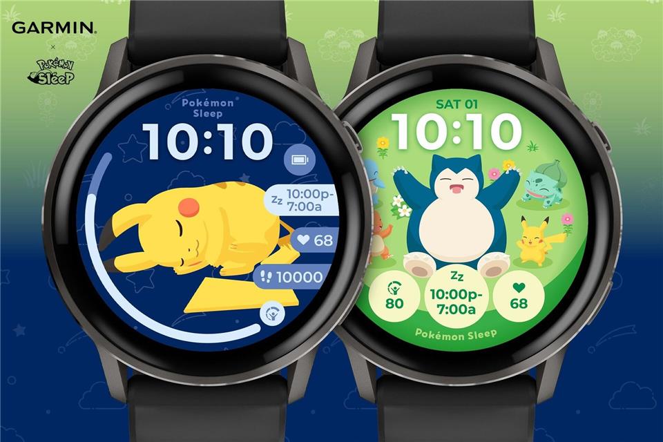 Pokémon Sleep trifft Garmin: Schlafdaten und Pokémon-Watchfaces machen die Nacht mit Garmin-Smartwatches interaktiver und bunter.Garmin/dpa-tmn