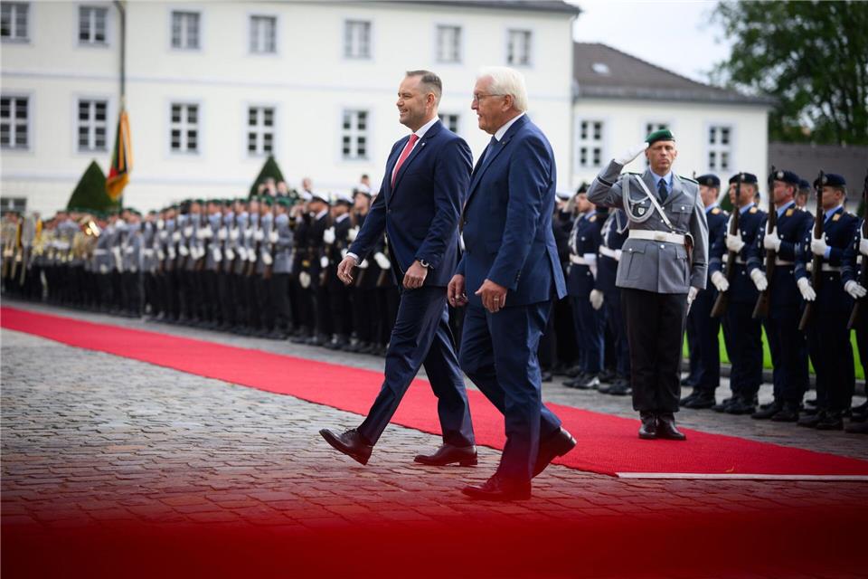 Polens Präsident Nawrocki erhielt die volle protokollarische AufmerksamkeitBernd von Jutrczenka/dpa