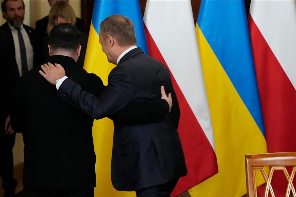 Polens Regierungschef Tusk muss bei der Wiederaufbaukonferenz auf Selenskyj verzichten. (Archivbild)Radek Pietruszka/PAP/dpa
