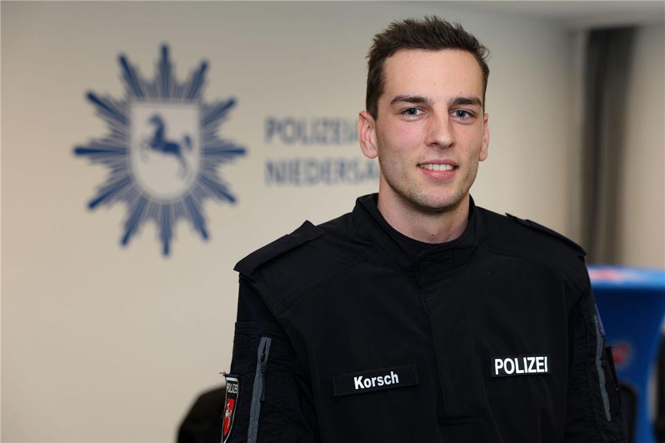 Polizeistudent Niklas Korsch will mit seiner Arbeit für Gerechtigkeit sorgen.Stefan Rampfel/dpa