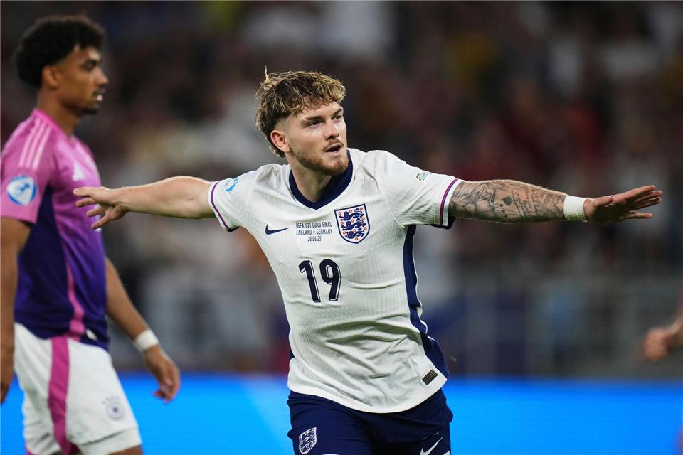 Prägte Englands Offensivspiel: Torschütze Harvey Elliot vom FC Liverpool.Petr David Josek/AP/dpa