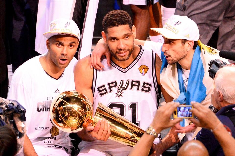 Prägten die Spurs: Parker (l), Duncan (M) und Ginobili. (Archivbild)picture alliance / dpa