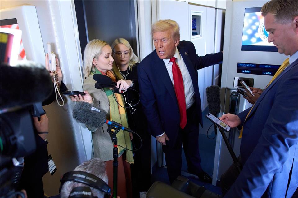 Präsident Trump ist auf dem Weg nach Israel.Evan Vucci/AP/dpa