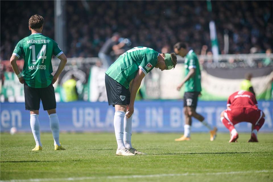 Preußen Münster könnte schon am Sonntag absteigen. (Archivbild)Bernd Thissen/dpa