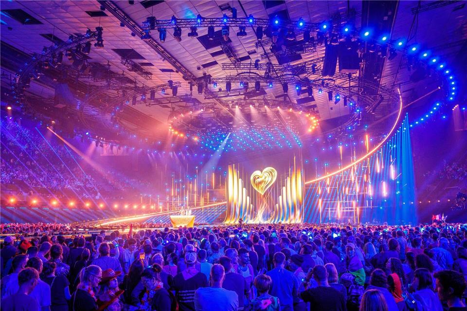 Proben für das Finale des 70. Eurovision Song Contest (ESC) in der Stadthalle Wien. Jens Büttner/dpa