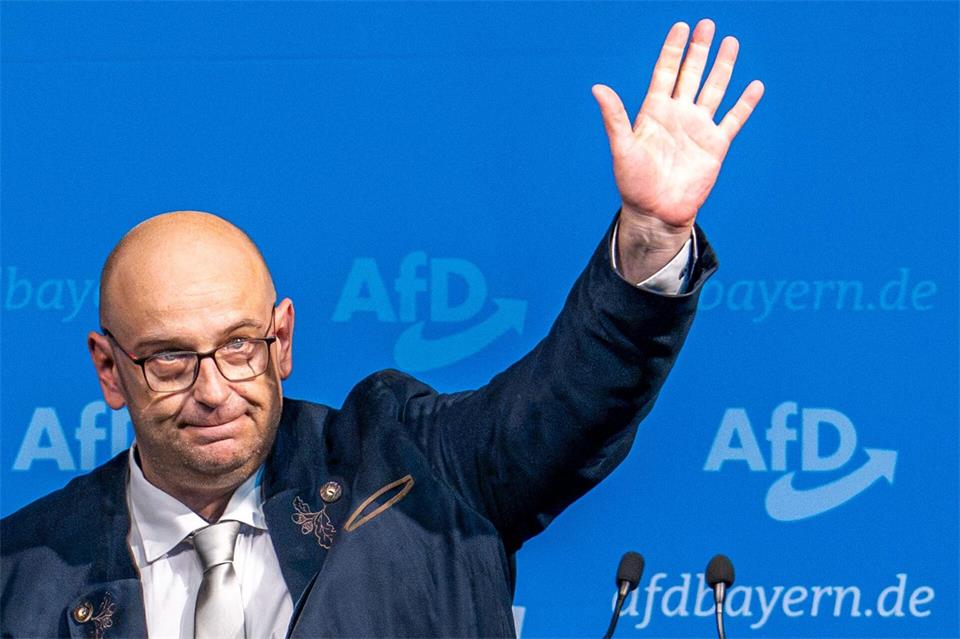 Protschka feiert den Wahlsieg der AfD in Sachsen-Anhalt. (Archivbild)Armin Weigel/dpa