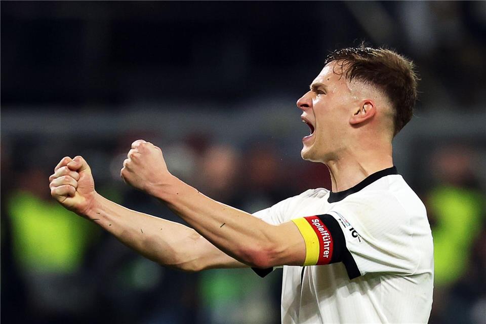 Pure Freude: Joshua Kimmich jubelt über den Einzug ins Final-Four-Turnier.Christian Charisius/dpa