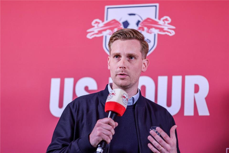 RB Leipzig-Boss Johann Plenge hat hohe Ziele für die Bullen. (Archivbild)Jan Woitas/dpa