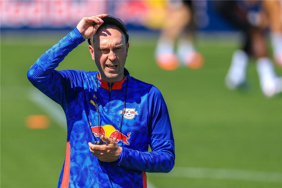 RB Leipzig-Trainer Ole Werner kann mit einem neuen Stürmer arbeiten. Jan Woitas/dpa