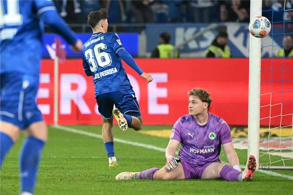 Rafael Pinto Pedrosa erzielte das 1:1 für den KSC.Uli Deck/dpa