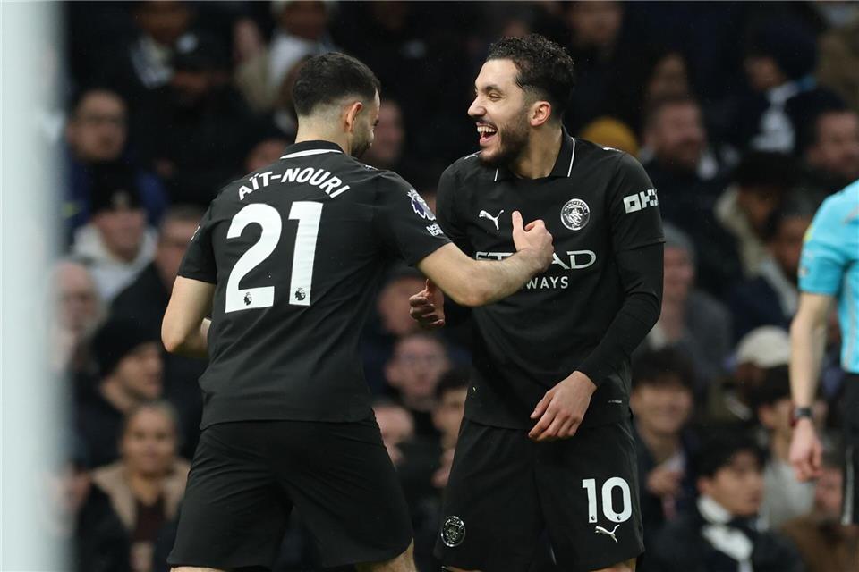 Rayan Cherki erzielte die Führung für Manchester City.Richard Pelham/AP/dpa