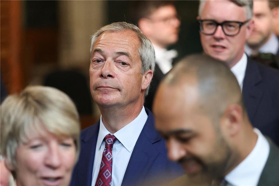 Rechtspopulist Nigel Farage sieht einen umgekehrten George-Floyd-Moment gekommen. (Archivfoto)Toby Melville/Pool Reuters/AP/dpa
