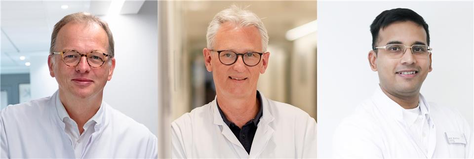Referieren am 10. Juni im Rahmen einer Patientenveranstaltung des zertifizierten Kontinenz- und Beckenbodenzentrum in Borken: Dr. Carsten Böing, Dr. Markus Bourry und Manish Kumar Moothoor (v.l.).