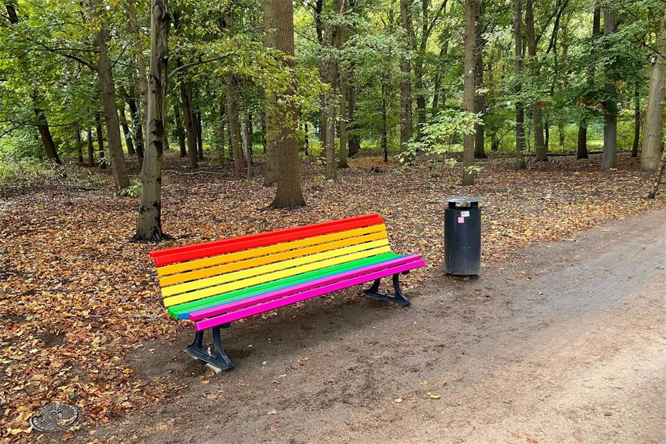 Regenbogenbank im Tiergarten: Verdächtiger im Visier der Staatsanwaltschaft (Archivbild)Dirk Wittenberg/dpa