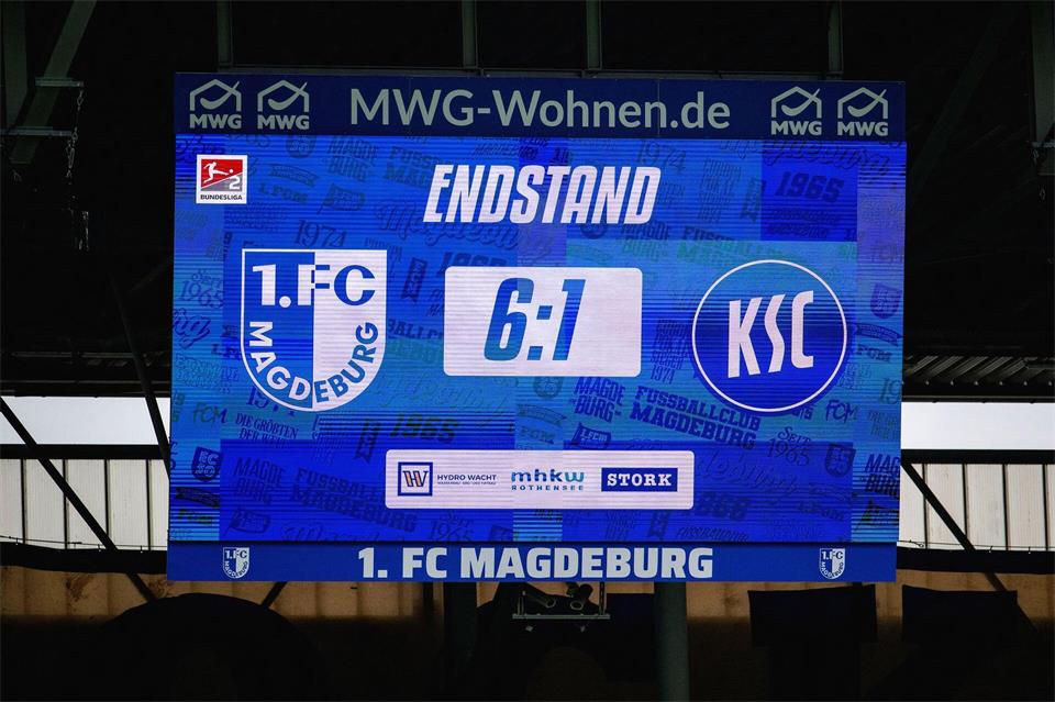 Rekordergebnis: Magdeburgs 6:1 ist der höchste Sieg in der 2. Bundesliga für den Club.Julius Frick/dpa