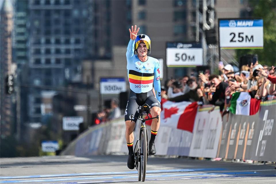 Remco Evenepoel ist im Zeitfahren nicht zu schlagen.Christinne Muschi/The Canadian Press/AP/dpa