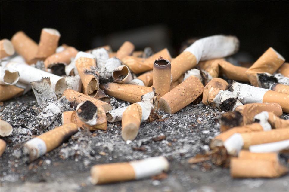 Reste von gerauchten Zigaretten in einem Aschenbecher.Ralf Hirschberger/dpa-Zentralbild/dpa