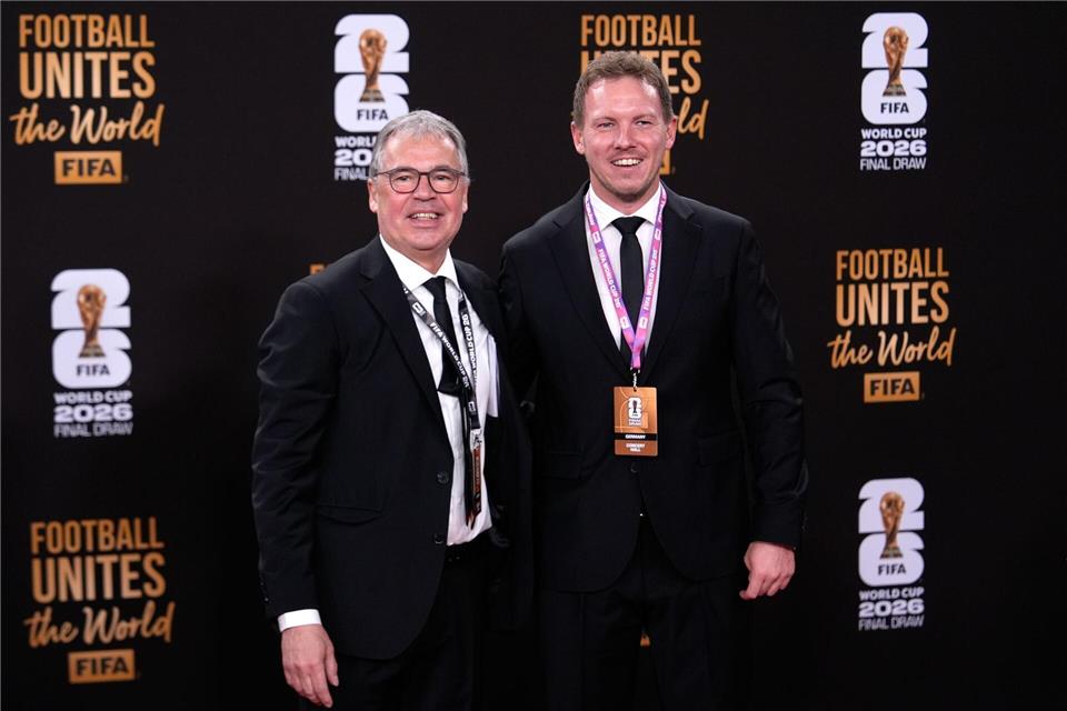 Rettig war zur WM-Auslosung mit Bundestrainer Nagelsmann in Washington.Julia Demaree Nikhinson/AP/dpa