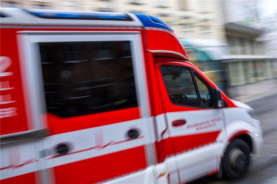 Rettungskräfte bringen die drei Verletzten in eine Klinik. (Symbolbild)Jens Büttner/dpa