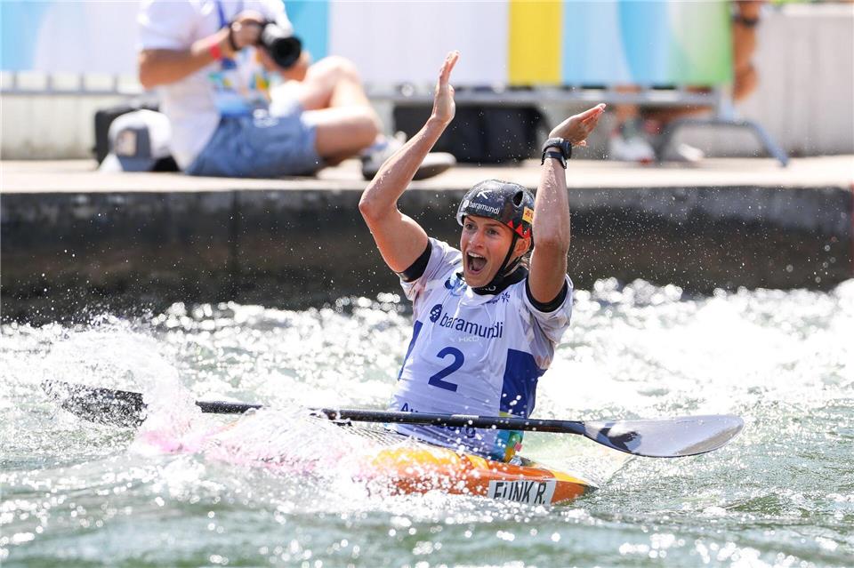 Ricarda Funk siegt beim Heim-Weltcup in Augsburg im Kajak. (Archivbild)Christian Kolbert/Kolbert-Press/dpa