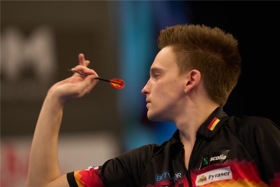 Pietreczko folgt Schindler bei Darts-EM in Runde zwei  Ricardo Pietreczko ist eine Runde weiter. (Archivbild)Thomas Frey/dpa