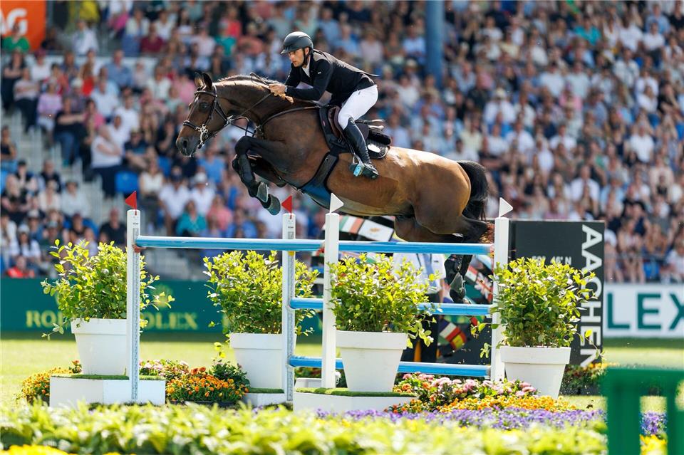 Richard Vogel gewinnt den Großen Preis von Aachen.Stefan Lafrentz/dpa
