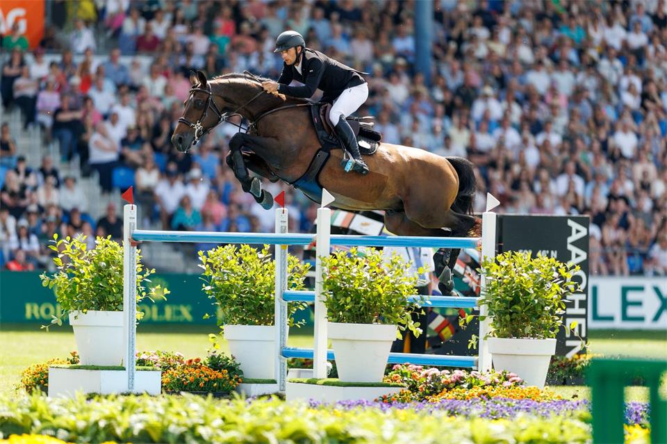 Richard Vogel hatte durch den Sieg beim Großen Preis von Aachen die Chance auf den Jackpot.Stefan Lafrentz/dpa