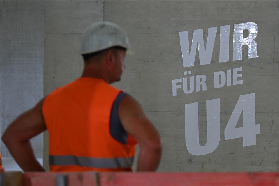 Richtfest im Rohbau: U4-Haltestelle Horner Geest in Hamburg feiert Baufortschritt.David Hammersen/dpa