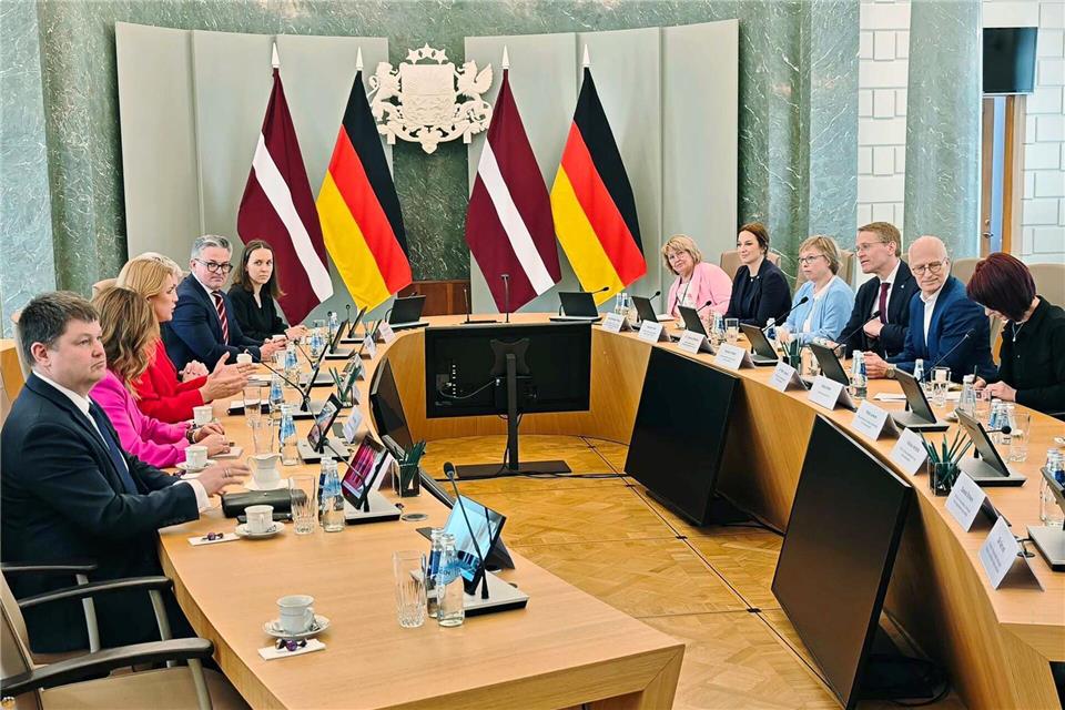 Riga war die letzte Station auf der Reise der Nord-Regierungschefs nach Polen und ins Baltikum. Martin Fischer/dpa